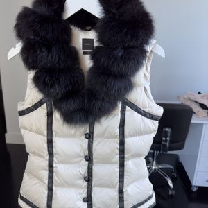 Seventy Black Fur White Puffer Vest